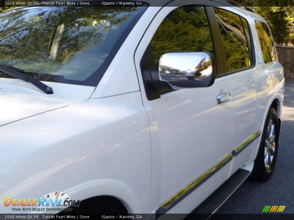 2008 Infiniti QX 56 Tuscan Pearl White / Stone Photo #22