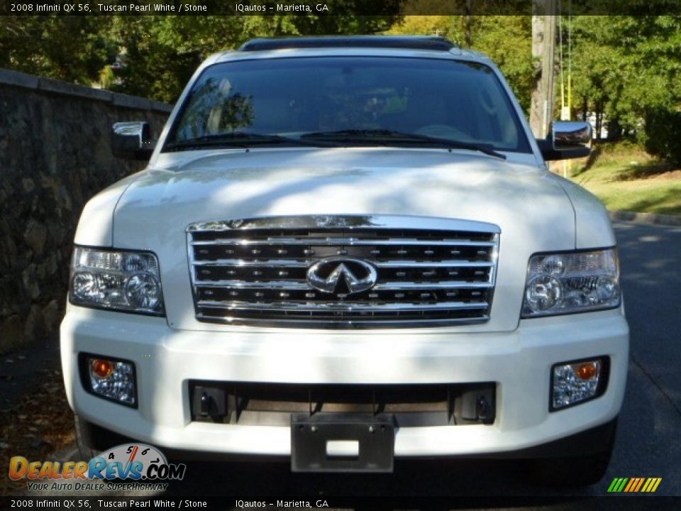 2008 Infiniti QX 56 Tuscan Pearl White / Stone Photo #26