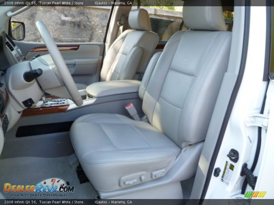 2008 Infiniti QX 56 Tuscan Pearl White / Stone Photo #27