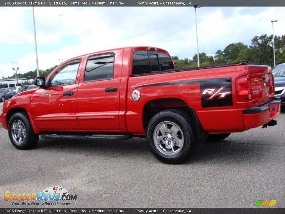 2006 Dodge Dakota R/T Quad Cab Flame Red / Medium Slate Gray Photo #3