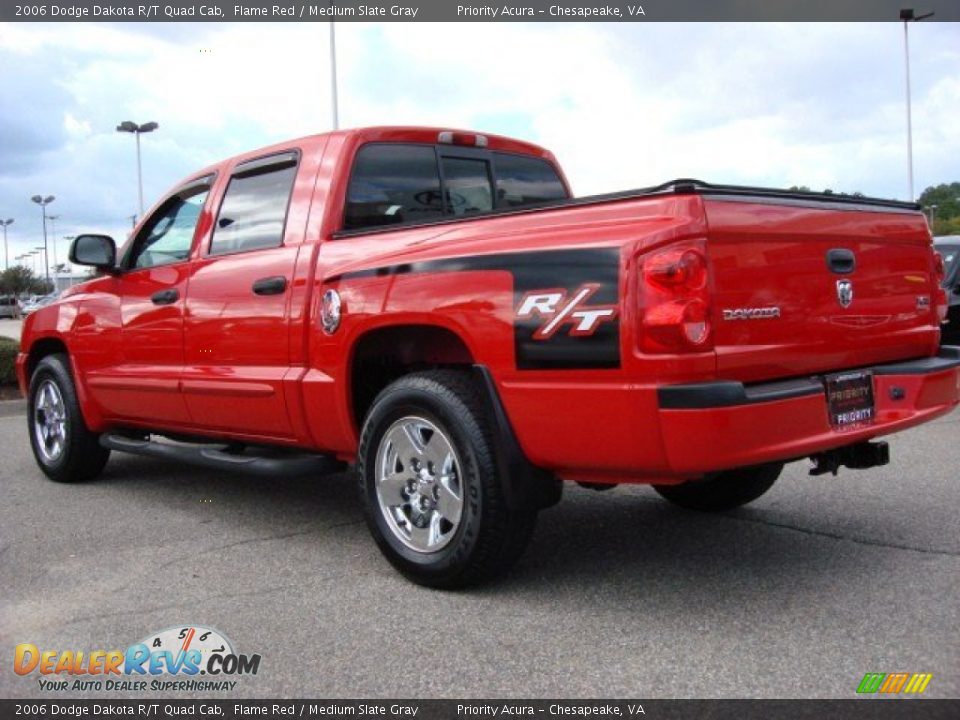 2006 Dodge Dakota R/T Quad Cab Flame Red / Medium Slate Gray Photo #4