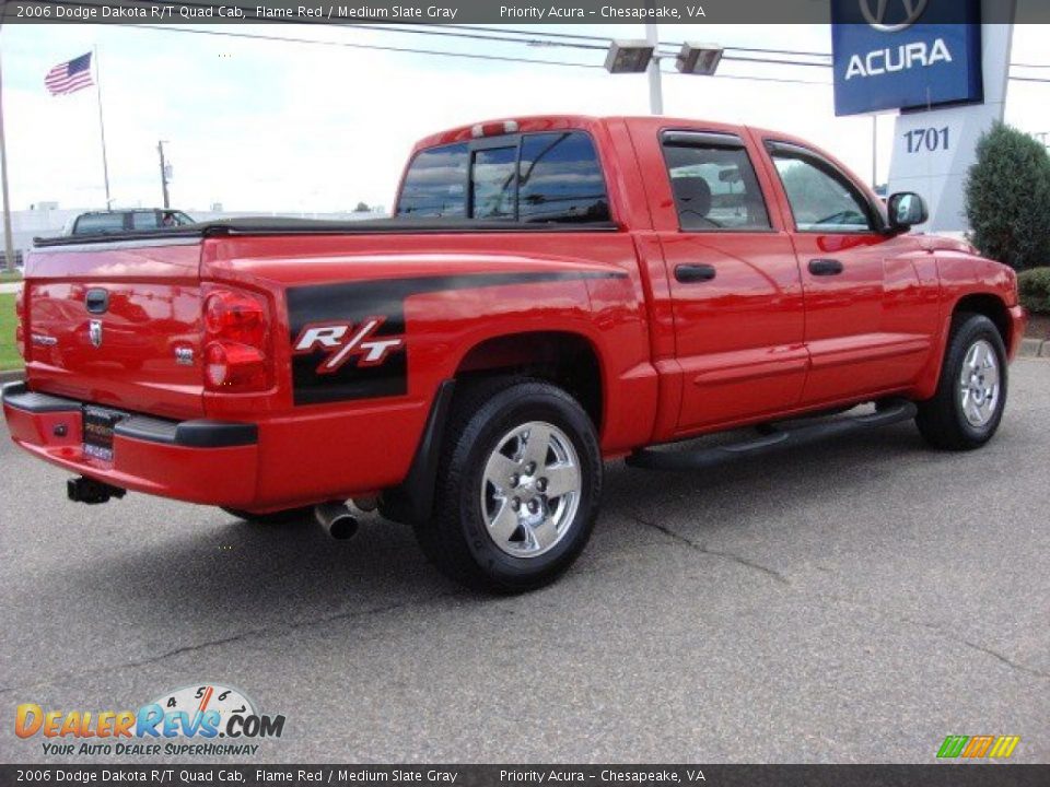 2006 Dodge Dakota R/T Quad Cab Flame Red / Medium Slate Gray Photo #5