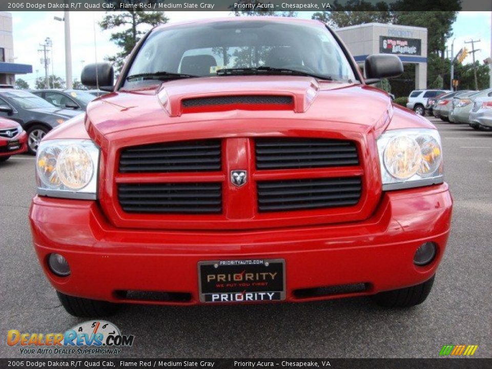 2006 Dodge Dakota R/T Quad Cab Flame Red / Medium Slate Gray Photo #8