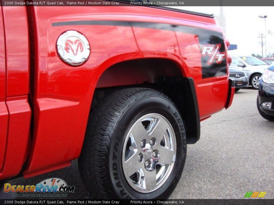 2006 Dodge Dakota R/T Quad Cab Flame Red / Medium Slate Gray Photo #25