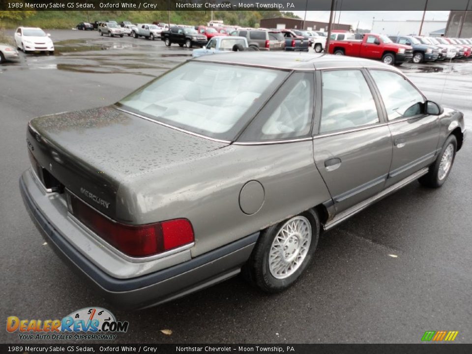 1989 Mercury Sable GS Sedan Oxford White / Grey Photo #6
