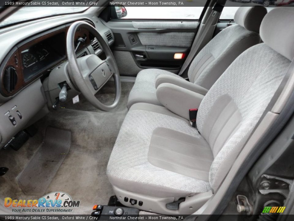 1989 Mercury Sable GS Sedan Oxford White / Grey Photo #9