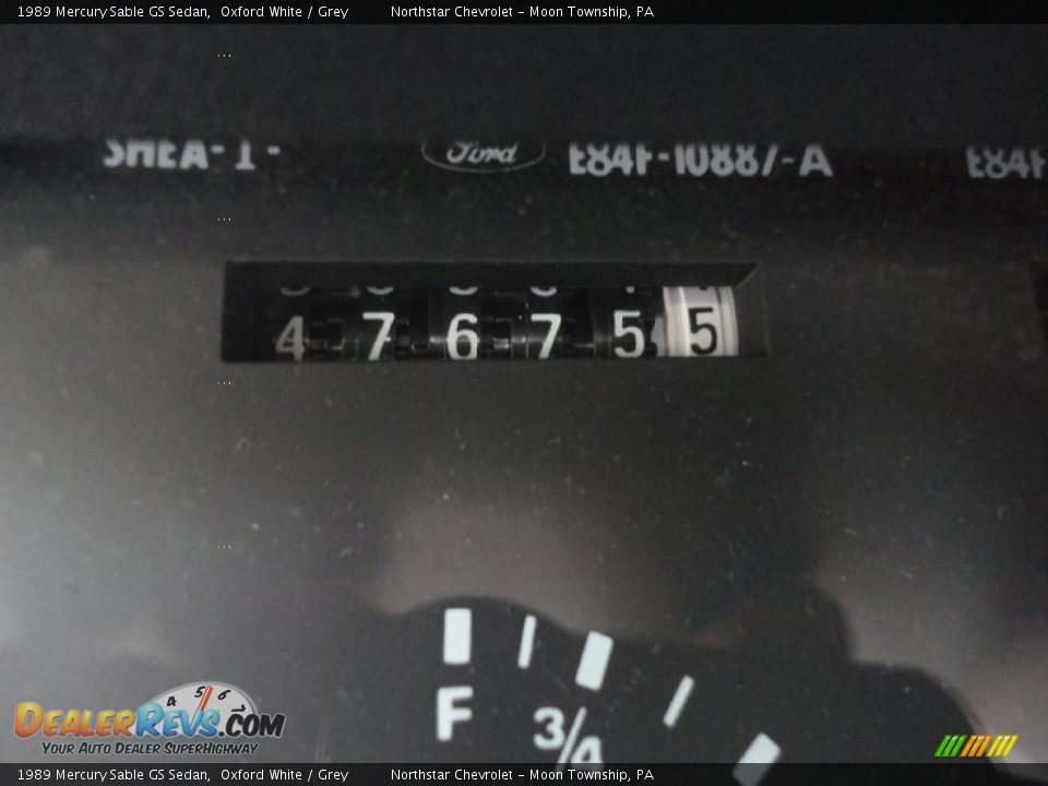 1989 Mercury Sable GS Sedan Oxford White / Grey Photo #14