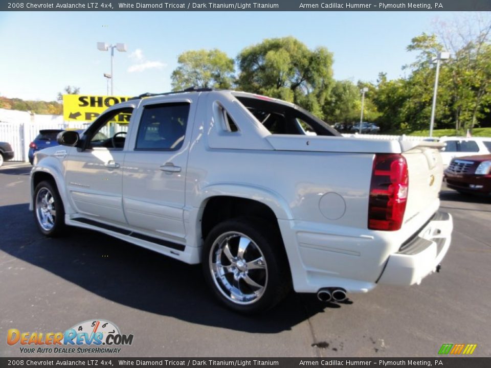 2008 Chevrolet Avalanche LTZ 4x4 White Diamond Tricoat / Dark Titanium/Light Titanium Photo #10