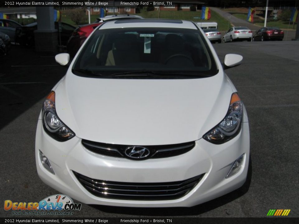 2012 Hyundai Elantra Limited Shimmering White / Beige Photo #3