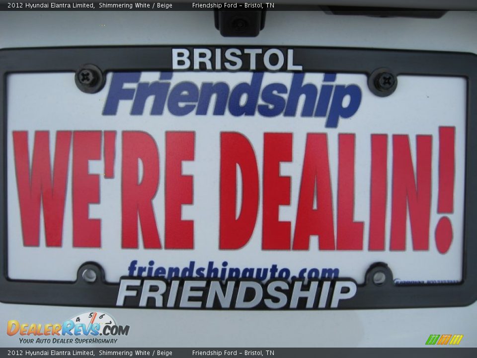 2012 Hyundai Elantra Limited Shimmering White / Beige Photo #12