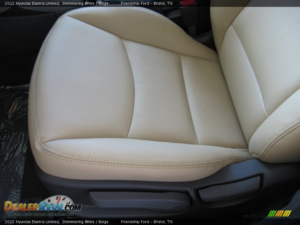 2012 Hyundai Elantra Limited Shimmering White / Beige Photo #14