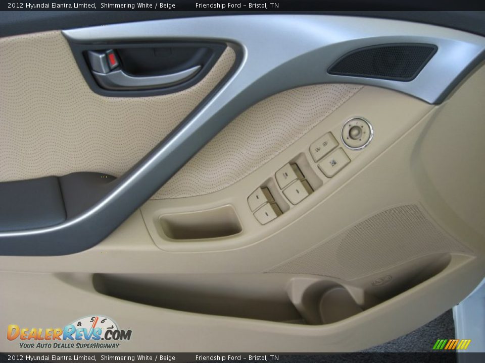 2012 Hyundai Elantra Limited Shimmering White / Beige Photo #15
