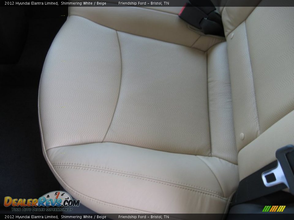 2012 Hyundai Elantra Limited Shimmering White / Beige Photo #17