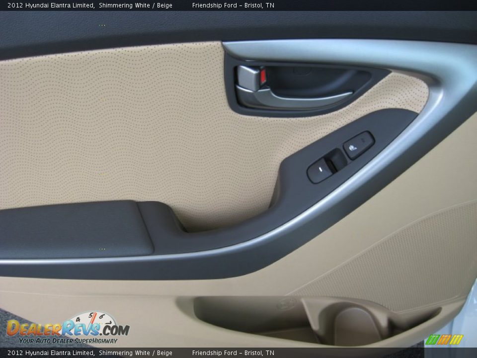 2012 Hyundai Elantra Limited Shimmering White / Beige Photo #18
