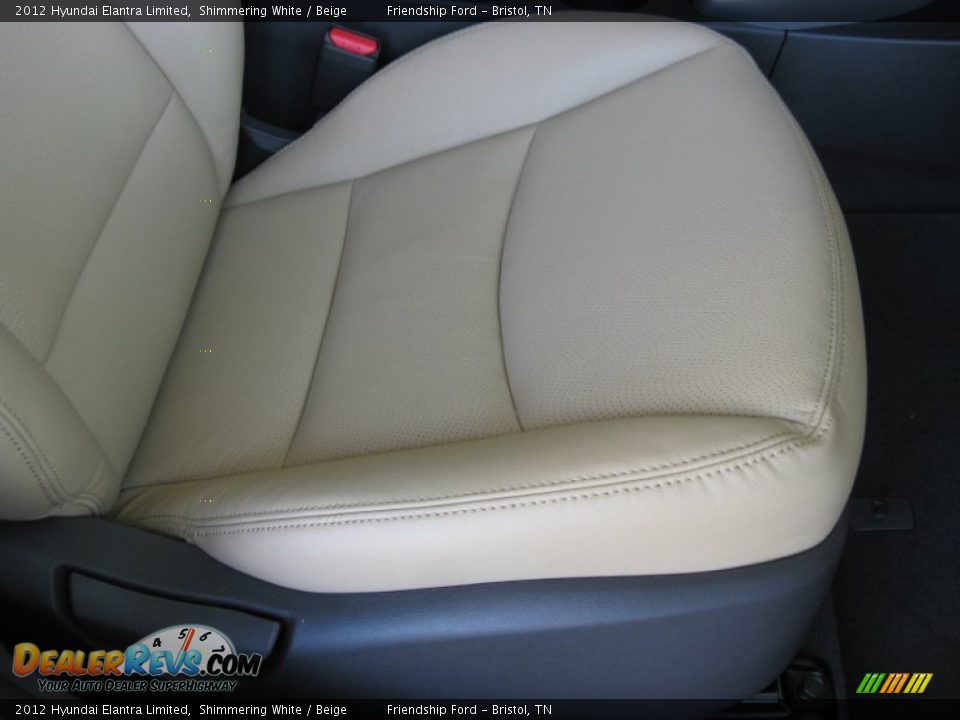 2012 Hyundai Elantra Limited Shimmering White / Beige Photo #20