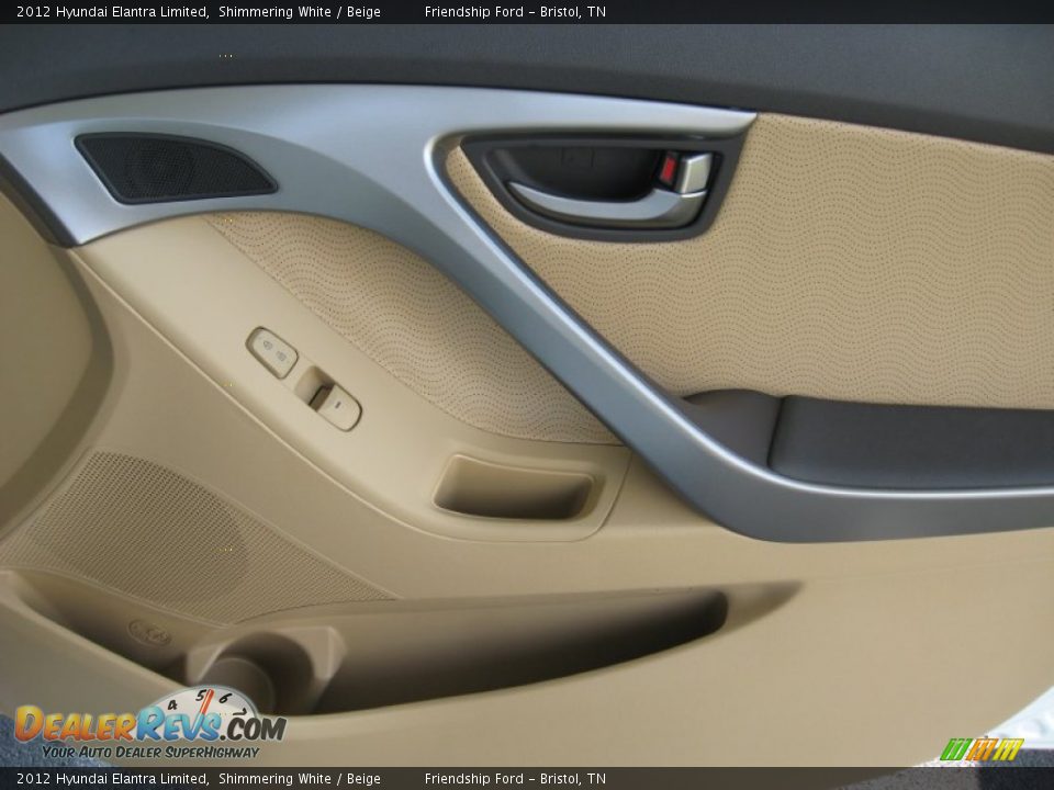 2012 Hyundai Elantra Limited Shimmering White / Beige Photo #21
