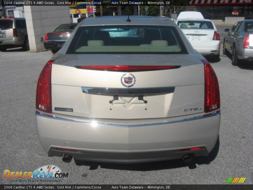 2008 Cadillac CTS 4 AWD Sedan Gold Mist / Cashmere/Cocoa Photo #7
