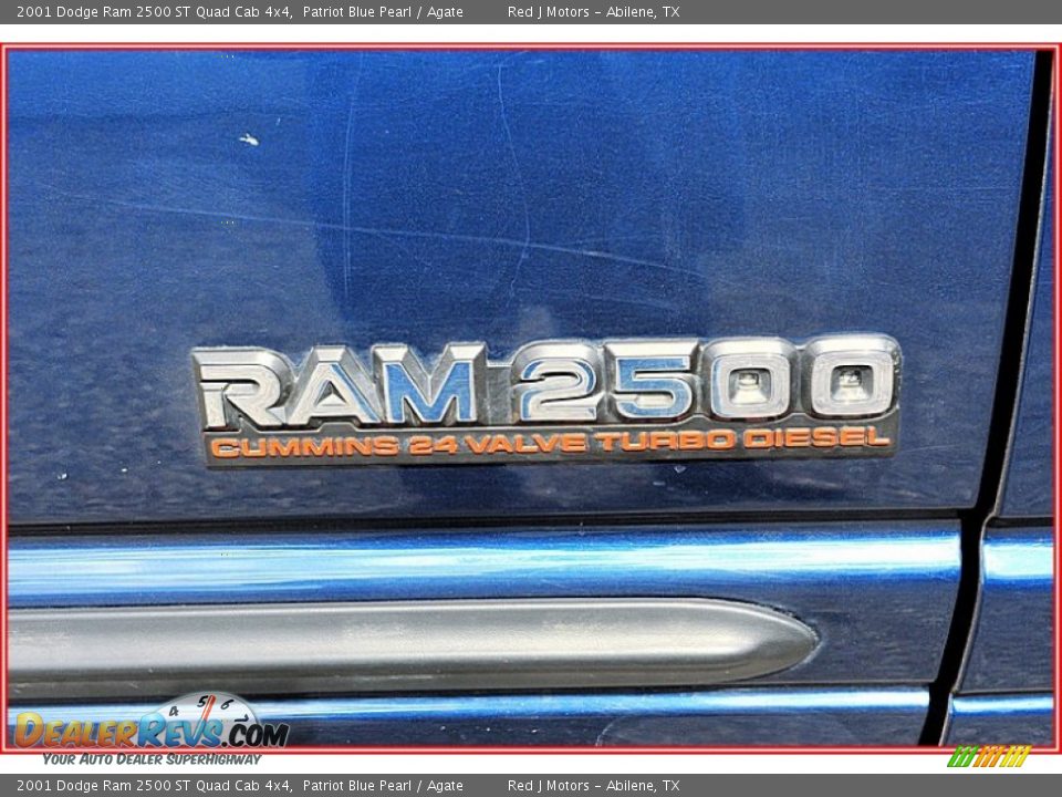 2001 Dodge Ram 2500 ST Quad Cab 4x4 Patriot Blue Pearl / Agate Photo #9