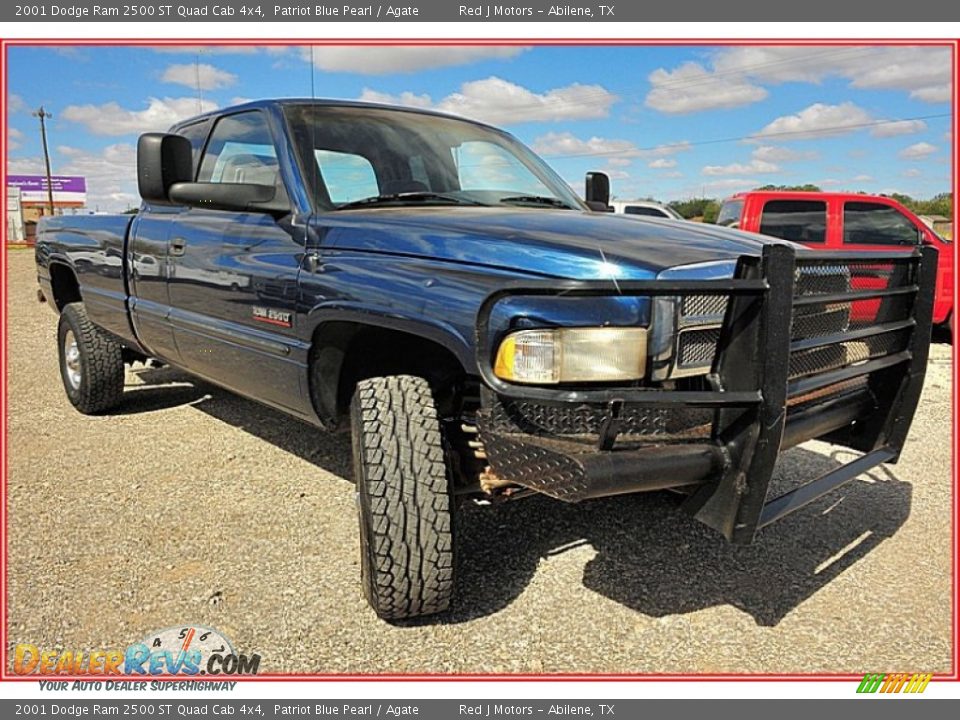 2001 Dodge Ram 2500 ST Quad Cab 4x4 Patriot Blue Pearl / Agate Photo #10