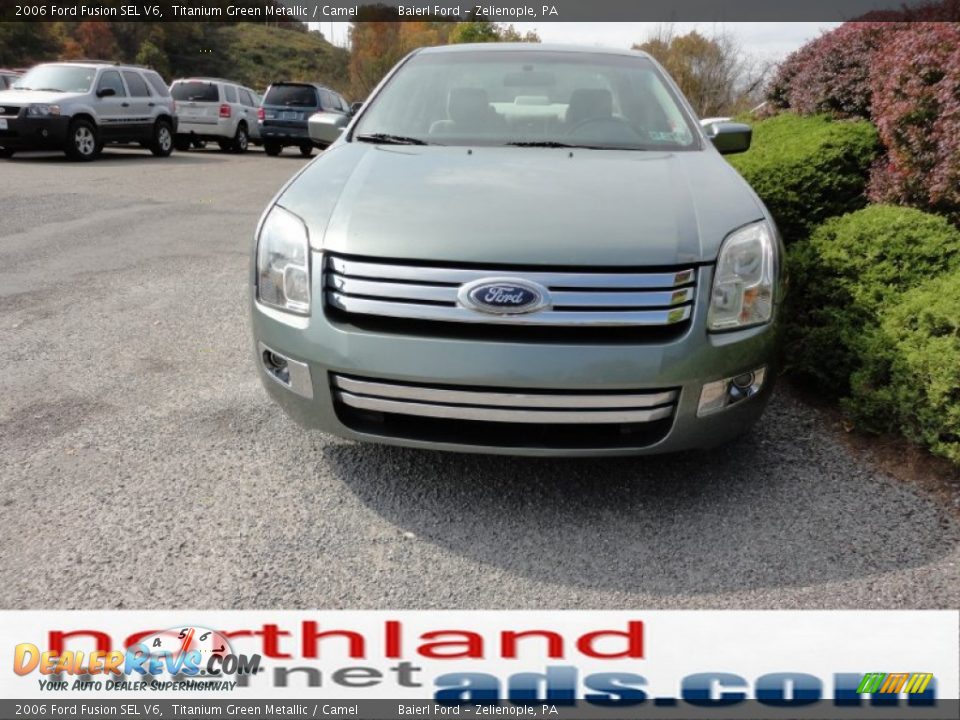 2006 Ford Fusion SEL V6 Titanium Green Metallic / Camel Photo #3