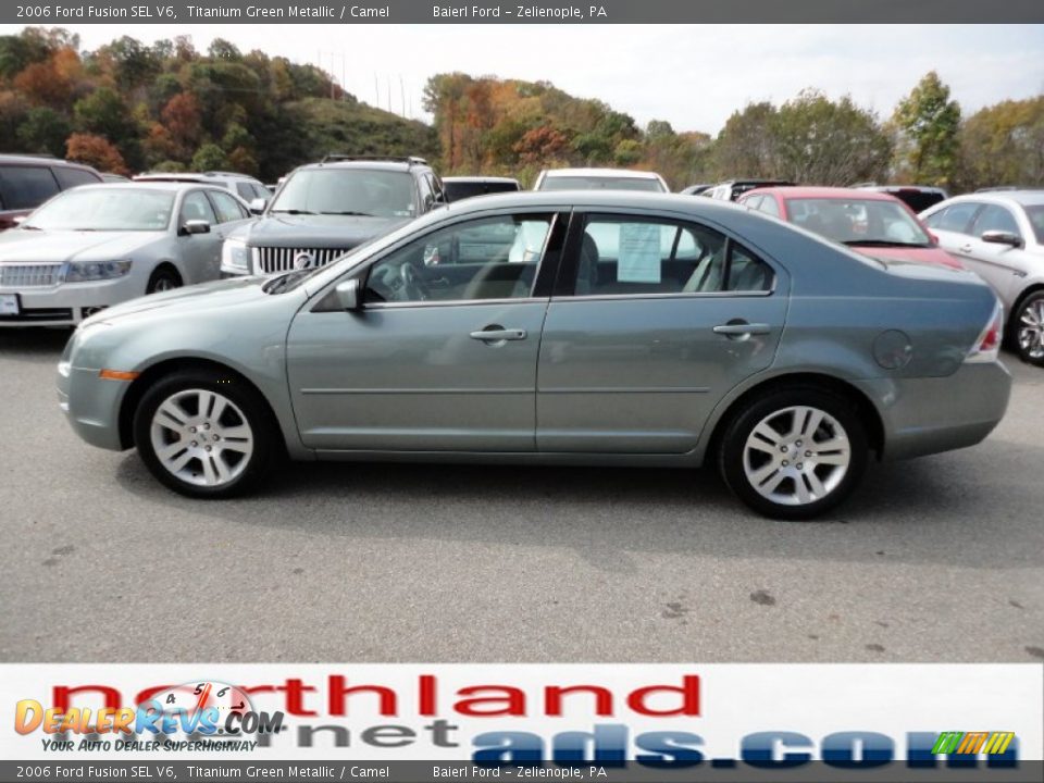 2006 Ford Fusion SEL V6 Titanium Green Metallic / Camel Photo #5