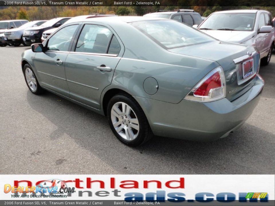 2006 Ford Fusion SEL V6 Titanium Green Metallic / Camel Photo #6