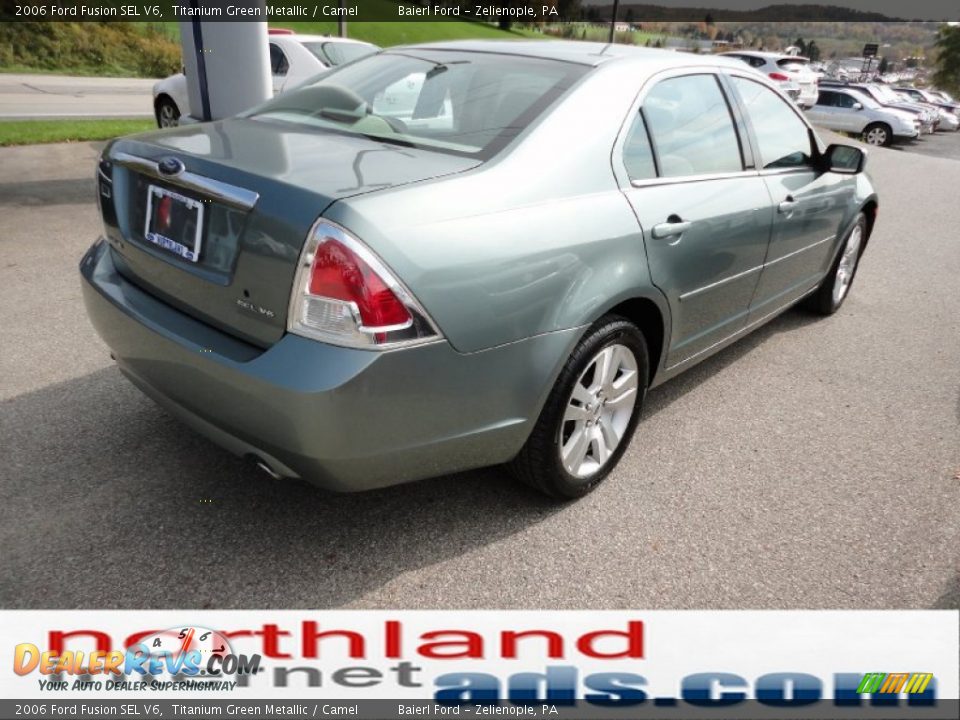 2006 Ford Fusion SEL V6 Titanium Green Metallic / Camel Photo #8