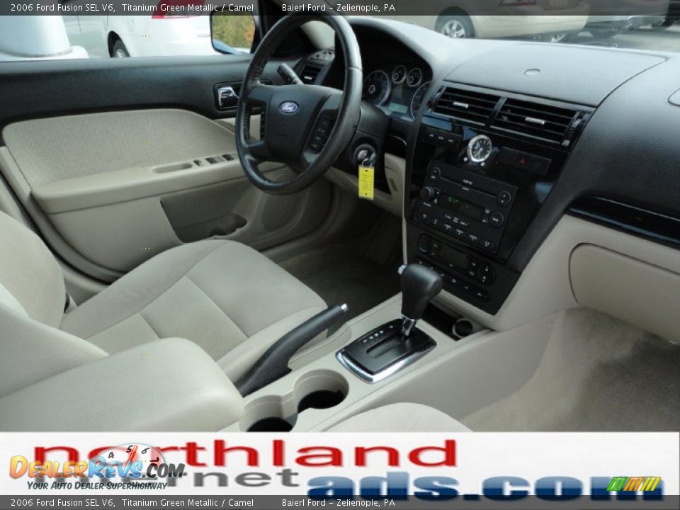 2006 Ford Fusion SEL V6 Titanium Green Metallic / Camel Photo #17