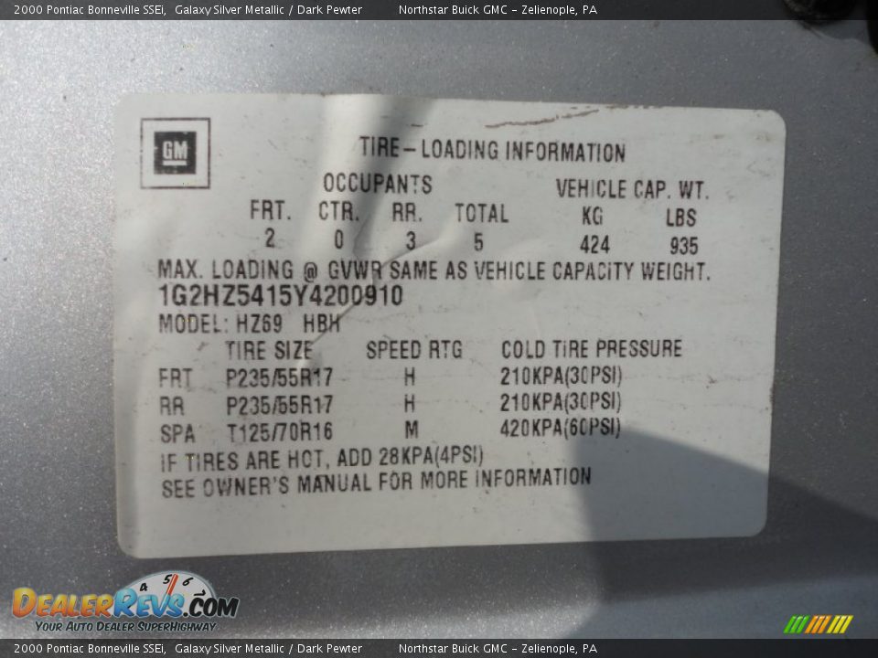 2000 Pontiac Bonneville SSEi Galaxy Silver Metallic / Dark Pewter Photo #20