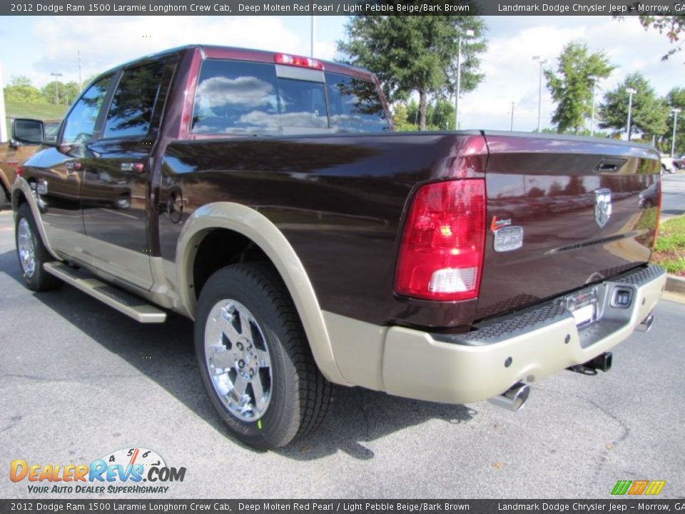 2012 Dodge Ram 1500 Laramie Longhorn Crew Cab Deep Molten Red Pearl / Light Pebble Beige/Bark Brown Photo #2