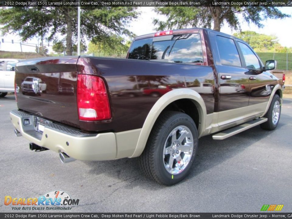 2012 Dodge Ram 1500 Laramie Longhorn Crew Cab Deep Molten Red Pearl / Light Pebble Beige/Bark Brown Photo #3