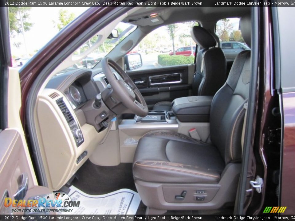 Light Pebble Beige/Bark Brown Interior - 2012 Dodge Ram 1500 Laramie Longhorn Crew Cab Photo #7