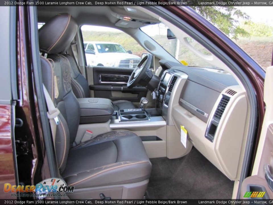 Light Pebble Beige/Bark Brown Interior - 2012 Dodge Ram 1500 Laramie Longhorn Crew Cab Photo #9