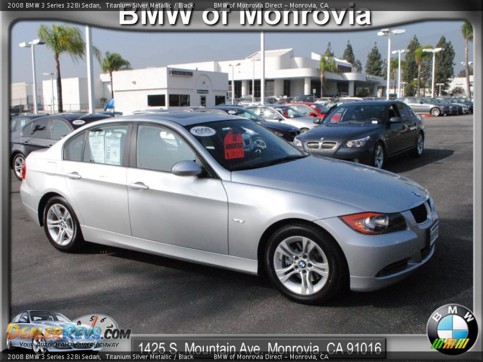2008 BMW 3 Series 328i Sedan Titanium Silver Metallic / Black Photo #1