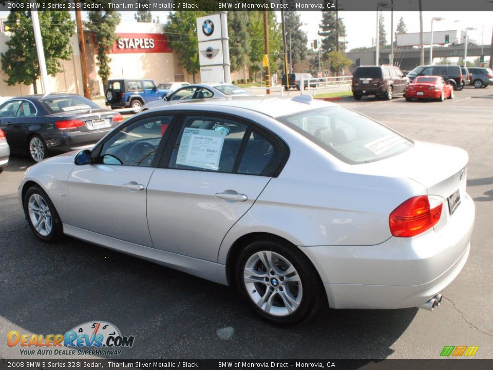 2008 BMW 3 Series 328i Sedan Titanium Silver Metallic / Black Photo #11