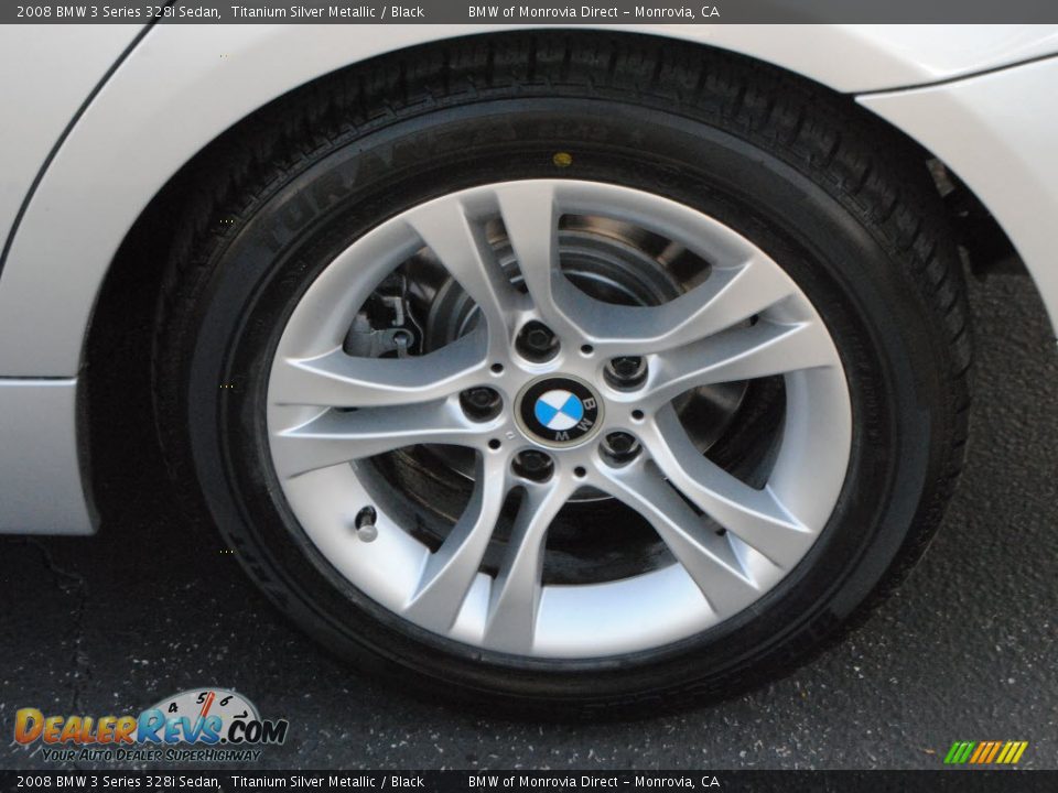 2008 BMW 3 Series 328i Sedan Titanium Silver Metallic / Black Photo #12