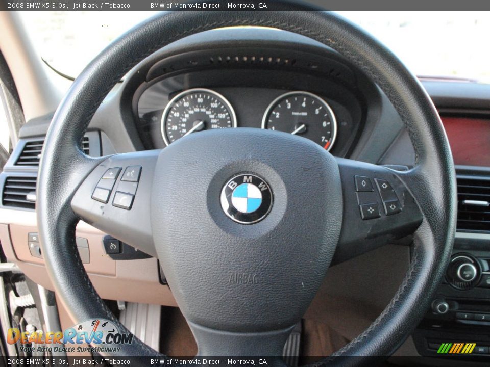 2008 BMW X5 3.0si Jet Black / Tobacco Photo #19