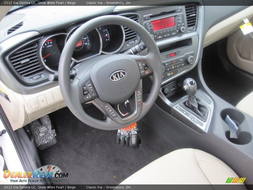 2012 Kia Optima LX Snow White Pearl / Beige Photo #2