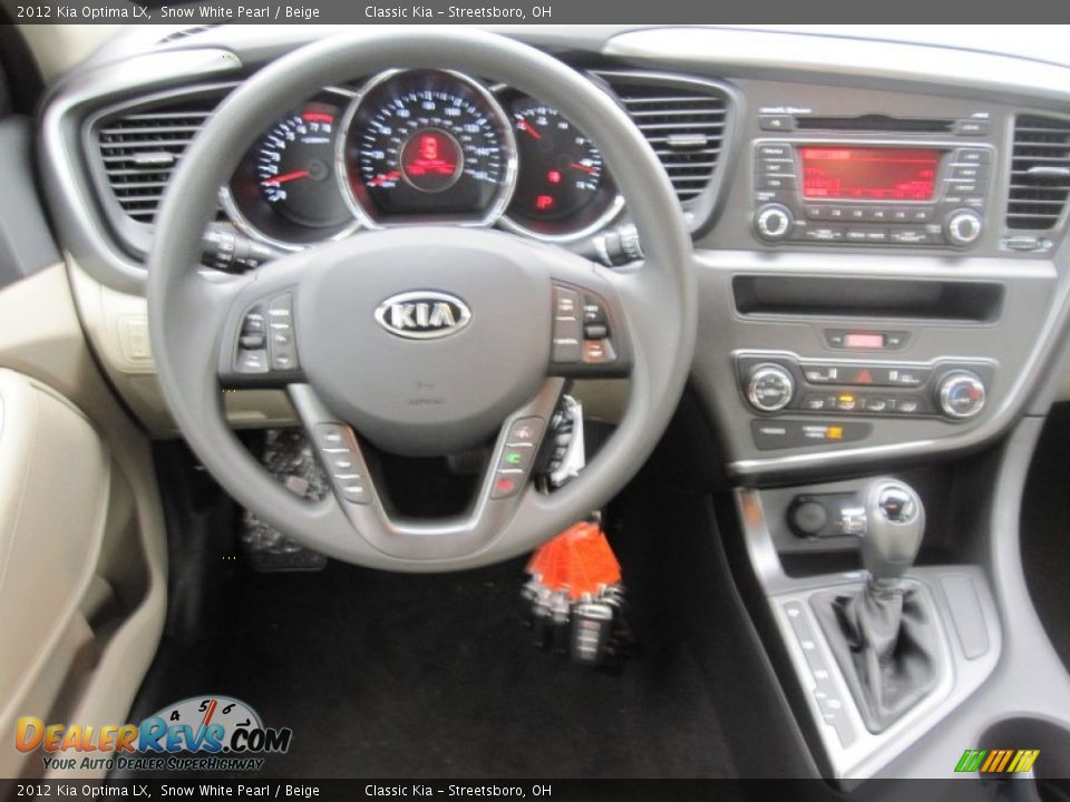 2012 Kia Optima LX Snow White Pearl / Beige Photo #3