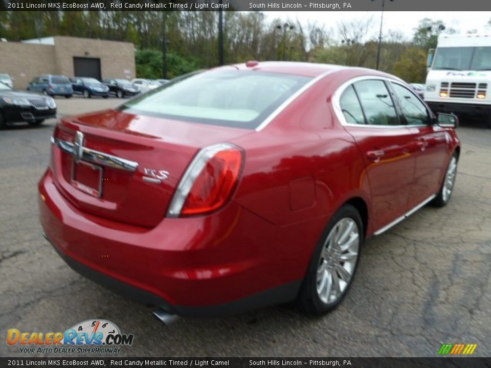 2011 Lincoln MKS EcoBoost AWD Red Candy Metallic Tinted / Light Camel Photo #5