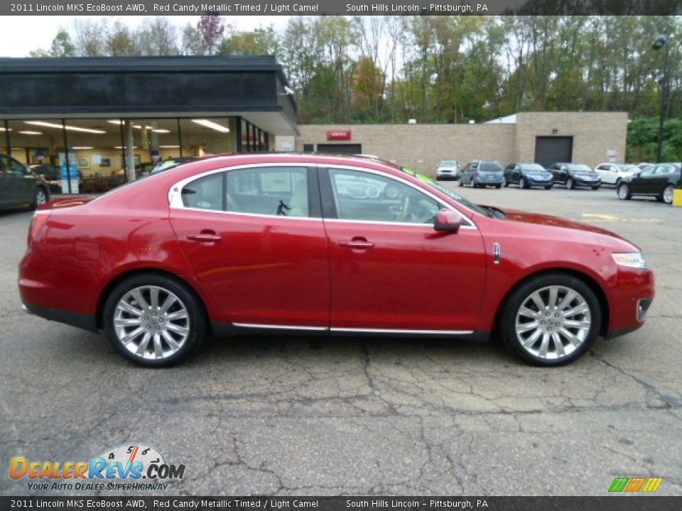 2011 Lincoln MKS EcoBoost AWD Red Candy Metallic Tinted / Light Camel Photo #6