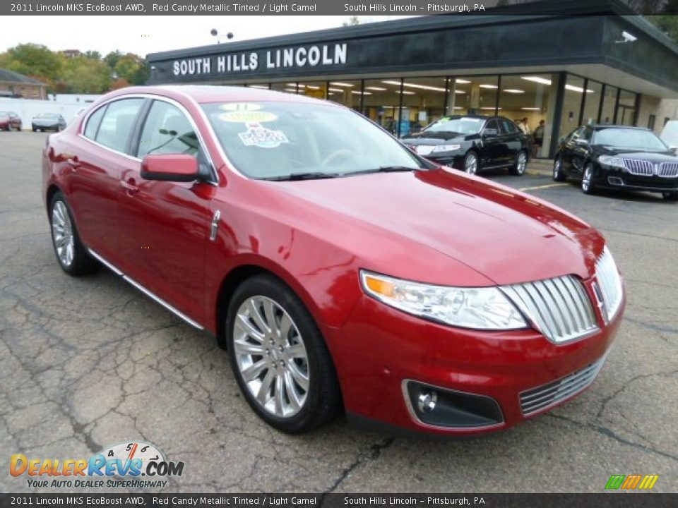 2011 Lincoln MKS EcoBoost AWD Red Candy Metallic Tinted / Light Camel Photo #7