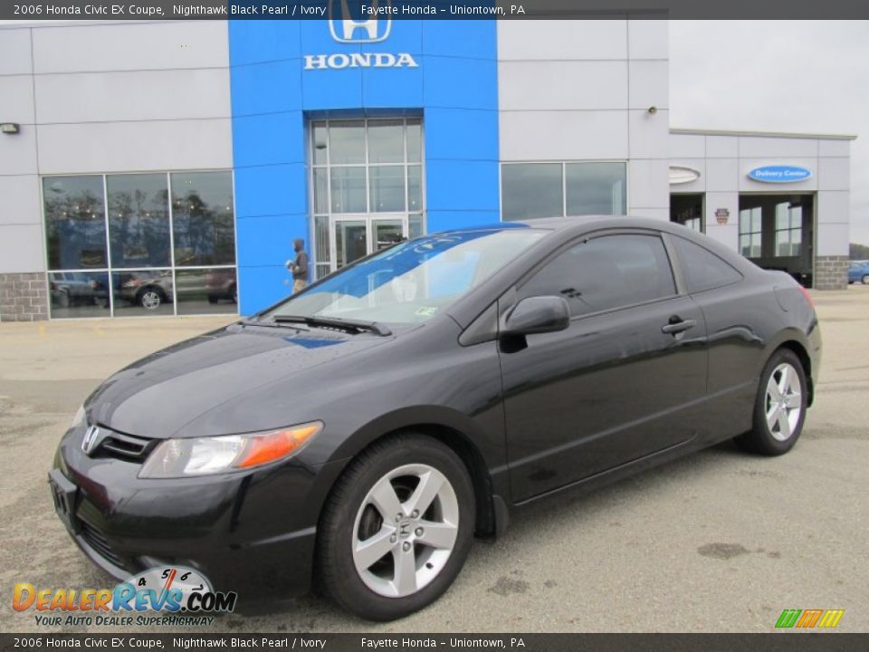 2006 Honda Civic EX Coupe Nighthawk Black Pearl / Ivory Photo #1