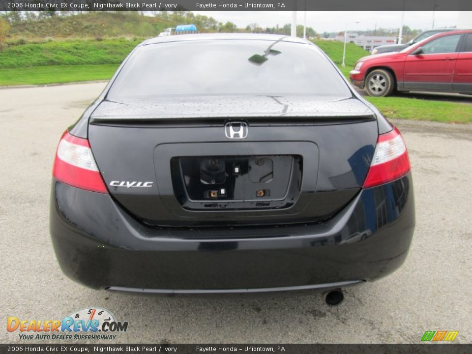 2006 Honda Civic EX Coupe Nighthawk Black Pearl / Ivory Photo #3
