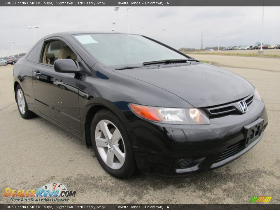 2006 Honda Civic EX Coupe Nighthawk Black Pearl / Ivory Photo #5