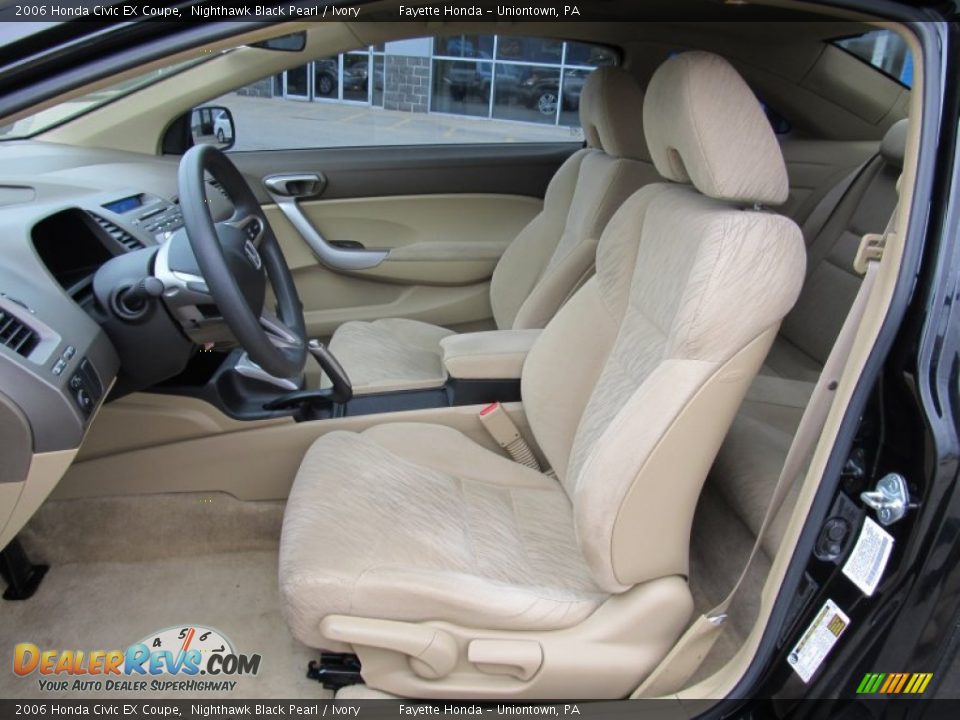 2006 Honda Civic EX Coupe Nighthawk Black Pearl / Ivory Photo #7