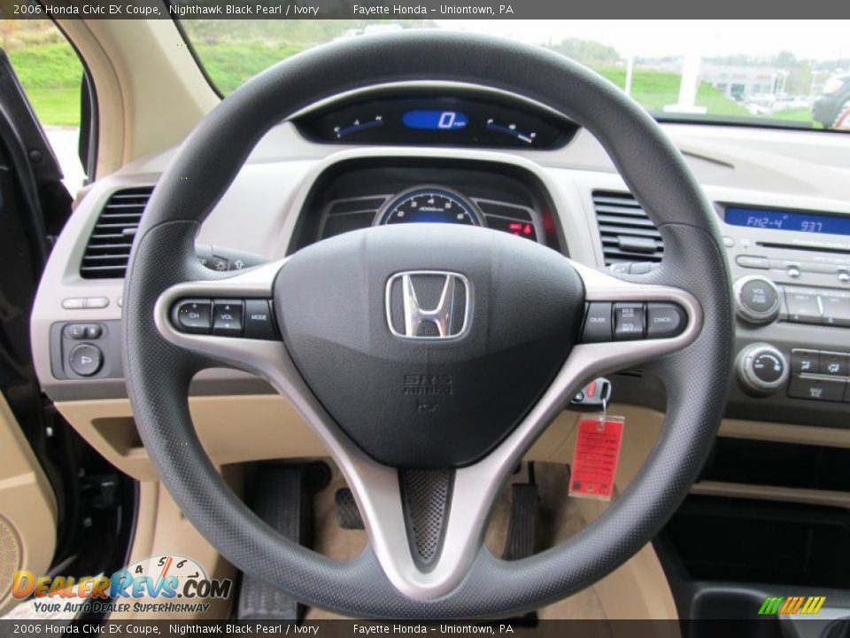 2006 Honda Civic EX Coupe Nighthawk Black Pearl / Ivory Photo #9