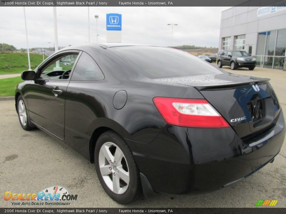 2006 Honda Civic EX Coupe Nighthawk Black Pearl / Ivory Photo #14