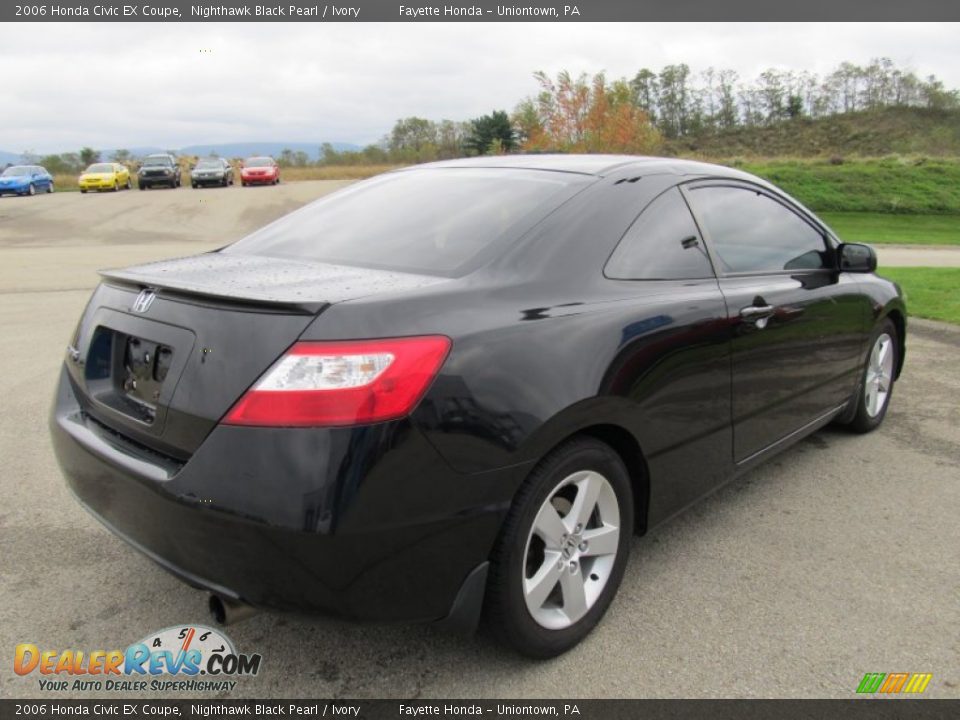 2006 Honda Civic EX Coupe Nighthawk Black Pearl / Ivory Photo #15