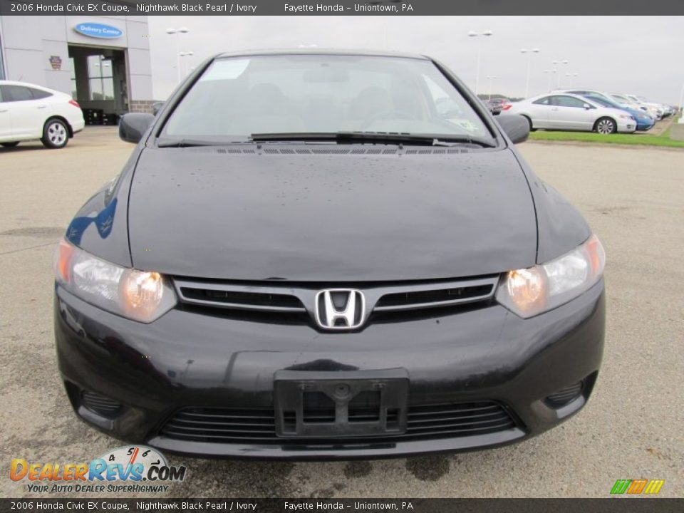 2006 Honda Civic EX Coupe Nighthawk Black Pearl / Ivory Photo #16